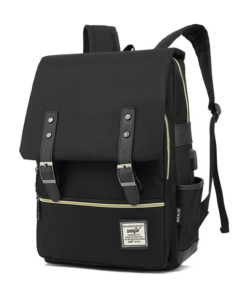 florist(フローリスト)の「【A4収納可】【ユニセックス】配色レザーのフラップデザインスクエアリュック/バックパック(バックパック/リュック・レディース・グレー/ブラック系その他3/ブラック/グレー系その他3/レッド/グリーン/ブルー/サックスブルー/パープル/ダークブルー/ブラック系その他2/グレー系その他2・FREE)」の3枚目の写真