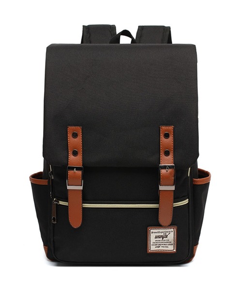 florist(フローリスト)の「【A4収納可】【ユニセックス】配色レザーのフラップデザインスクエアリュック/バックパック(バックパック/リュック・レディース・グレー/ブラック系その他3/ブラック/グレー系その他3/レッド/グリーン/ブルー/サックスブルー/パープル/ダークブルー/ブラック系その他2/グレー系その他2・FREE)」の4枚目の写真