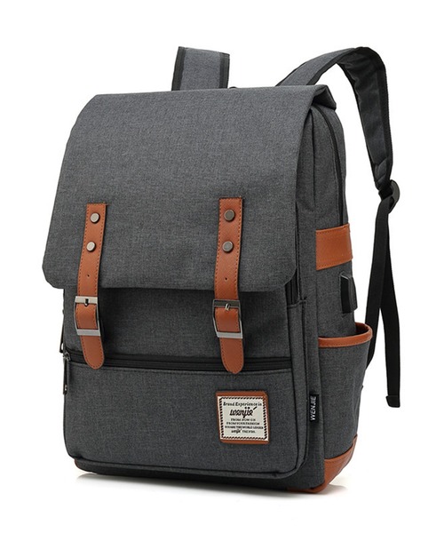 florist(フローリスト)の「【A4収納可】【ユニセックス】配色レザーのフラップデザインスクエアリュック/バックパック(バックパック/リュック・レディース・グレー/ブラック系その他3/ブラック/グレー系その他3/レッド/グリーン/ブルー/サックスブルー/パープル/ダークブルー/ブラック系その他2/グレー系その他2・FREE)」の6枚目の写真