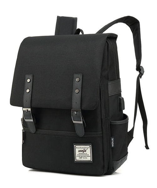 florist(フローリスト)の「【A4収納可】【ユニセックス】配色レザーのフラップデザインスクエアリュック/バックパック(バックパック/リュック・レディース・グレー/ブラック系その他3/ブラック/グレー系その他3/レッド/グリーン/ブルー/サックスブルー/パープル/ダークブルー/ブラック系その他2/グレー系その他2・FREE)」の2枚目の写真