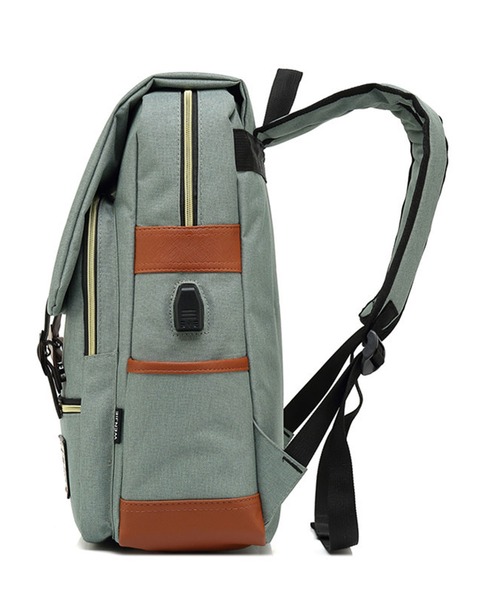 florist(フローリスト)の「【A4収納可】【ユニセックス】配色レザーのフラップデザインスクエアリュック/バックパック(バックパック/リュック・レディース・グレー/ブラック系その他3/ブラック/グレー系その他3/レッド/グリーン/ブルー/サックスブルー/パープル/ダークブルー/ブラック系その他2/グレー系その他2・FREE)」の17枚目の写真