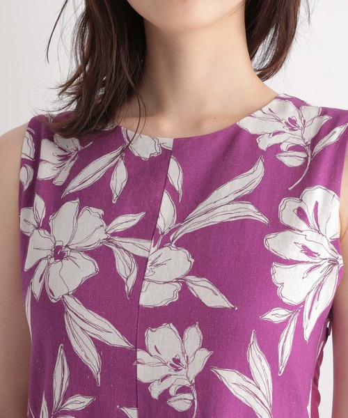 Andemiu（アンデミュウ）の「アートフラワーAラインワンピース344004（ワンピース・レディース・ブラック/ダークブラウン/ピンク・FREE）」の7枚目の写真