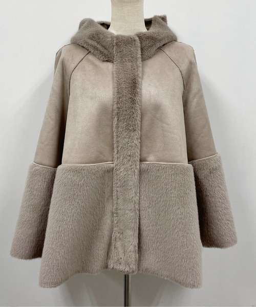 PICCIN（ピッチン）の「切り替えフェイクムートンコート（ムートンコート・レディース・ベージュ/モカ・M/L）」の6枚目の写真