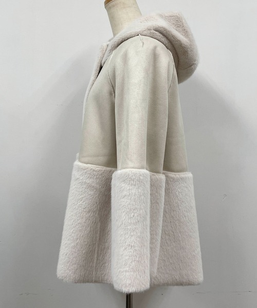 PICCIN（ピッチン）の「切り替えフェイクムートンコート（ムートンコート・レディース・ベージュ/モカ・M/L）」の8枚目の写真