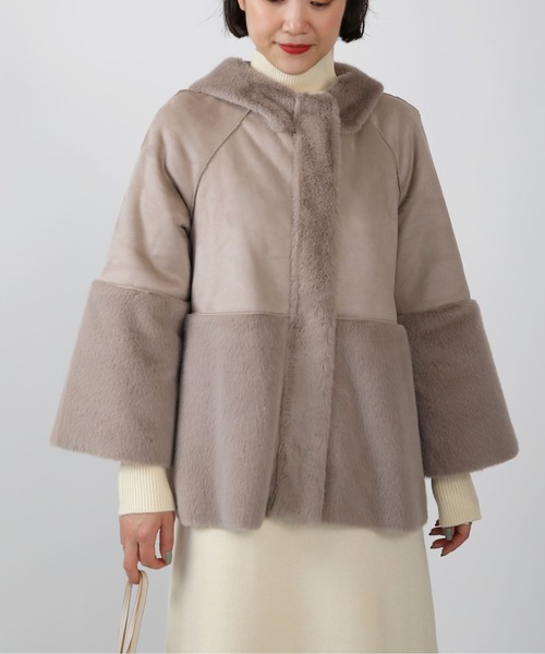 PICCIN（ピッチン）の「切り替えフェイクムートンコート（ムートンコート・レディース・ベージュ/モカ・M/L）」の18枚目の写真