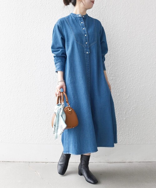 SHIPS any:〈洗濯機可能〉デニム ブザム シャツ ワンピース［SHIPS any