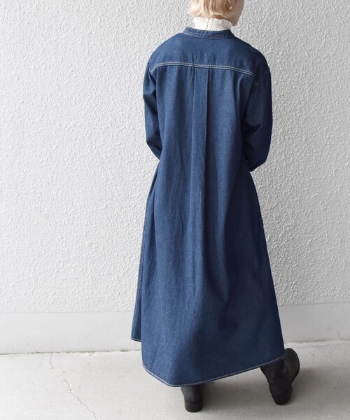 SHIPS any（シップス エニィ）の「SHIPS any:〈洗濯機可能〉デニム ブザム シャツ ワンピース［SHIPS any DENIM］（シャツワンピース・レディース・ネイビー/ブルー・ONE SIZE）」の18枚目の写真