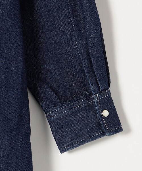 未使用品⚑シップスエニィ　洗える　デニム ブザム シャツワンピース　ワンサイズ SHIPS any シャツワンピース any:「洗濯機可能」デニム ブザム シャツ