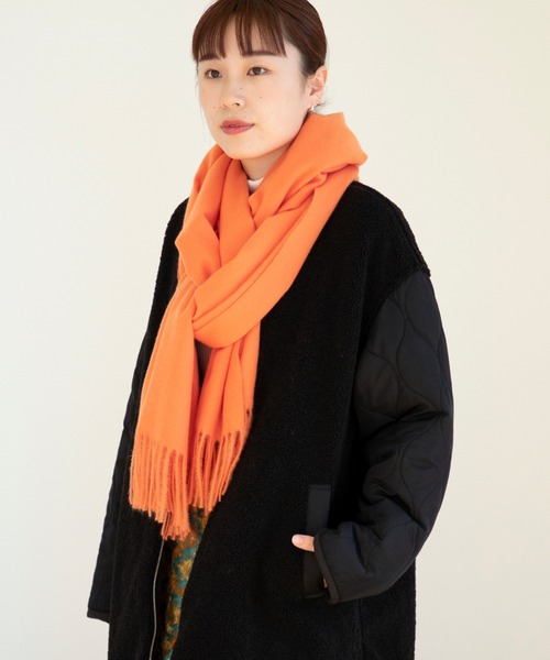 Ray BEAMS（レイビームス）の「Ray BEAMS / ソリッド ビッグ ストール（ストール/ショール・レディース・オレンジ/パープル/グリーン・ONE SIZE）」の16枚目の写真