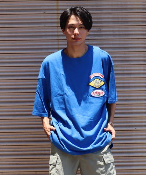 Bling Leads（ブリングリーズ）の「【Bl】ランダムワッペン半袖Tシャツ（Tシャツ/カットソー・レディース・ホワイト/ダークグリーン/ロイヤルブルー/スミクロ/グレイッシュブルー・MEDIUM/LARGE）」の5枚目の写真