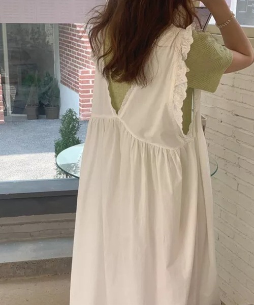 Auntie Rosa（アンティローザ）の「ルーズシルエットワンピース（ワンピース・レディース・ホワイト・FREE）」の2枚目の写真