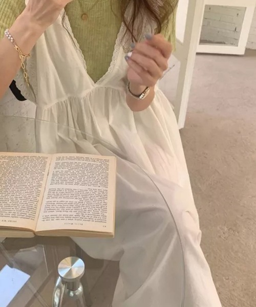 Auntie Rosa（アンティローザ）の「ルーズシルエットワンピース（ワンピース・レディース・ホワイト・FREE）」の5枚目の写真