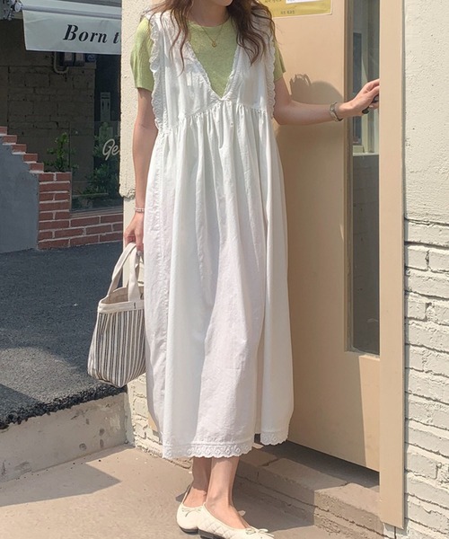 Auntie Rosa（アンティローザ）の「ルーズシルエットワンピース（ワンピース・レディース・ホワイト・FREE）」の10枚目の写真