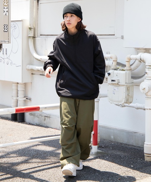 THE STANDARD（ザスタンダード）の「WEGO/【セットアップ対応商品】SOLOTEX ハーフZIPブルゾン（ブルゾン・メンズ・ブラック・MEDIUM/LARGE）」の3枚目の写真