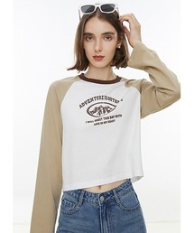 バイカラーレタープリント ラグランTシャツ FX22S341【Fano Studios】