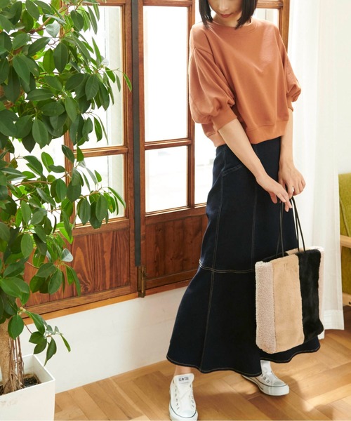 FREE'S MART（フリーズマート）の「◆ライトスウェットコクーンスリーブプルオーバー（Tシャツ/カットソー・レディース・ホワイト/ブラック/ブラウン・FREE）」の5枚目の写真