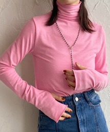 She's Closet（シーズクローゼット）の「指穴あきアームウォーマー風ハイネック長袖プルオーバートップス（Tシャツ/カットソー）」