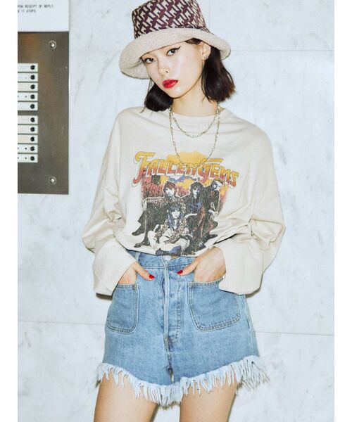 jouetie（ジュエティ）の「グランジオーバーロンT（Tシャツ/カットソー・レディース・ブラック/アイボリー/パープル・MEDIUM）」の11枚目の写真