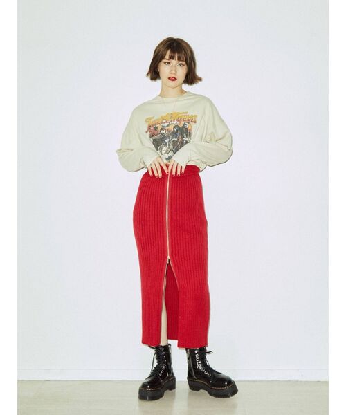jouetie（ジュエティ）の「グランジオーバーロンT（Tシャツ/カットソー・レディース・ブラック/アイボリー/パープル・MEDIUM）」の6枚目の写真