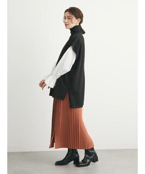 Green　Parks（グリーンパークス）の「デザインニットベスト（ベスト・レディース・ブラック/ベージュ/ブルー・FREE）」の7枚目の写真