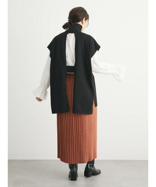 Green　Parks（グリーンパークス）の「デザインニットベスト（ベスト・レディース・ブラック/ベージュ/ブルー・FREE）」の4枚目の写真