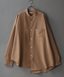 SITRY | wide silhouette pin tuck Band Collar shirt/ワイドシルエット ピンタック バンドカラー シャツ(シャツ/ブラウス)