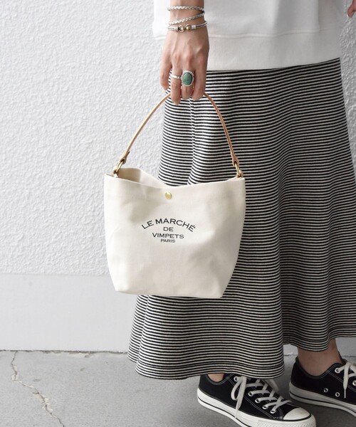 LE MARCHE DE VIMPETS PRIS(ルマルシェドヴィムペッツ)の「【SHIPS any別注】LE MARCHE DE VIMPET: キャンバス コンビ ハンド バッグ(ハンドバッグ・レディース・ブラック/レッド/ナチュラル・ONE SIZE)」の11枚目の写真