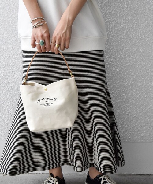 LE MARCHE DE VIMPETS PRIS(ルマルシェドヴィムペッツ)の「【SHIPS any別注】LE MARCHE DE VIMPET: キャンバス コンビ ハンド バッグ(ハンドバッグ・レディース・ブラック/レッド/ナチュラル・ONE SIZE)」の12枚目の写真