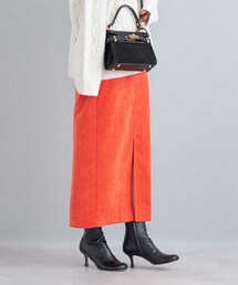 〈手洗い可能〉ストレッチ 細畝 コーデュロイ タイトスカート◆