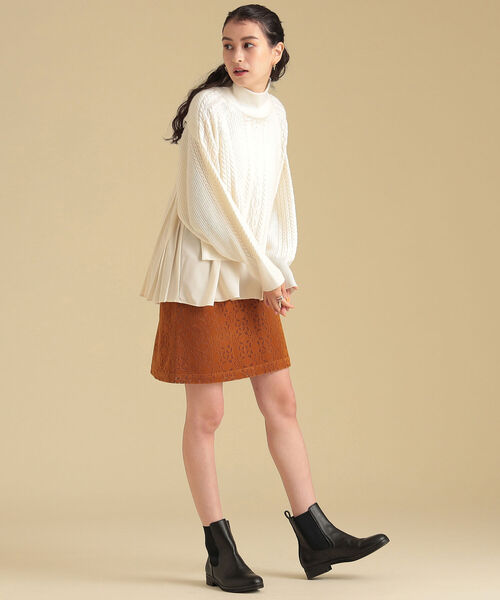 Ray BEAMS(レイビームス)の「Ray BEAMS / フロッキー レース ミニ スカート(スカート・レディース・ブラック/ブラウン系その他・1/0)」の7枚目の写真