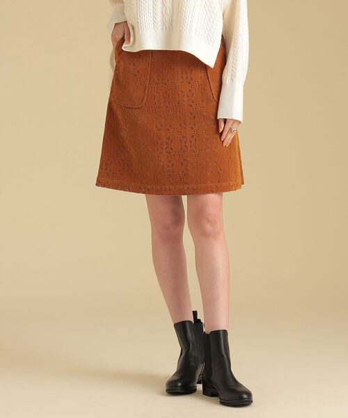 Ray BEAMS(レイビームス)の「Ray BEAMS / フロッキー レース ミニ スカート(スカート・レディース・ブラック/ブラウン系その他・1/0)」の9枚目の写真