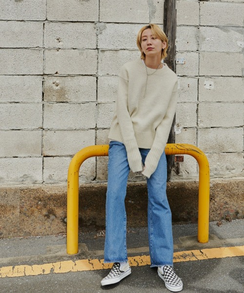 Auntie Rosa Holiday（アンティローザホリデー）の「※入荷禁止※サムホール付きクルーネックニット（ニット/セーター・レディース・グリーン/アイボリー/グレー/レッド/ブルー・FREE）」の8枚目の写真