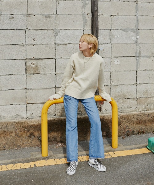 Auntie Rosa Holiday（アンティローザホリデー）の「※入荷禁止※サムホール付きクルーネックニット（ニット/セーター・レディース・グリーン/アイボリー/グレー/レッド/ブルー・FREE）」の7枚目の写真