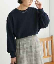 カラーワッフルボリュームスリーブロングTシャツ