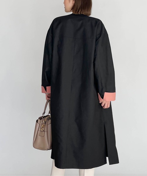 PICCIN（ピッチン）の「袖口配色ロングコート（その他アウター・レディース・ブラック/カーキ・M）」の8枚目の写真