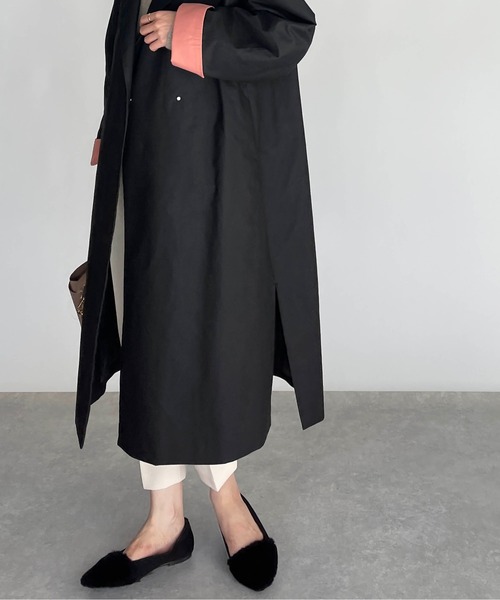 PICCIN（ピッチン）の「袖口配色ロングコート（その他アウター・レディース・ブラック/カーキ・M）」の18枚目の写真