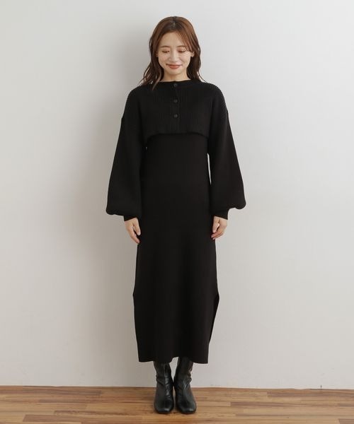 mysty woman(ミスティウーマン)の「マルチWAYツインボレロワンピース 166177(ワンピース・レディース・ブラック/ブラウン/アイボリー・FREE)」の10枚目の写真