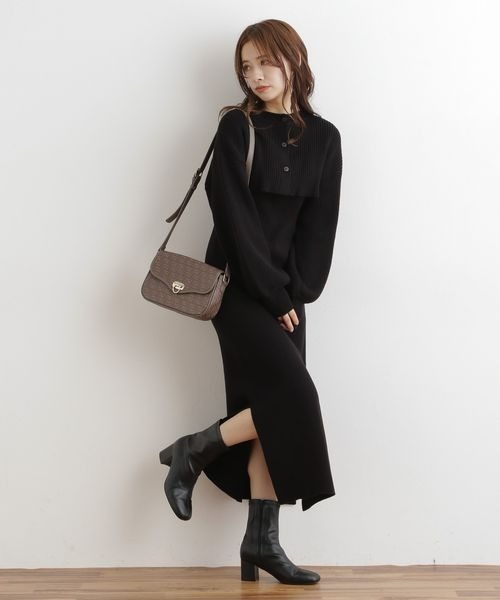 mysty woman(ミスティウーマン)の「マルチWAYツインボレロワンピース 166177(ワンピース・レディース・ブラック/ブラウン/アイボリー・FREE)」の7枚目の写真