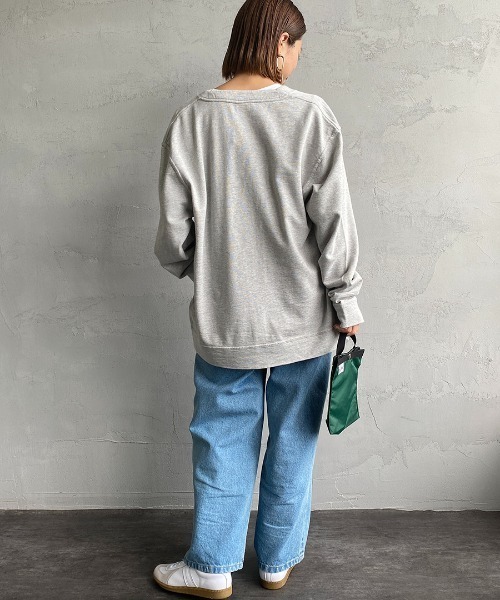CHUMS（チャムス）の「[CHUMS/チャムス] キーストーンワンポイントロゴ スウェットカーディガン（カーディガン/ボレロ・レディース・ブラック/グレー/ベージュ・M/L/XL）」の8枚目の写真