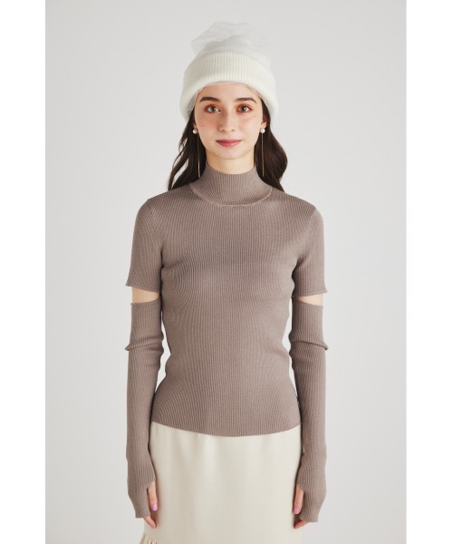 rienda リエンダ  スリット ニット rienda フロントボタンスリット Knit OP PUR -ファッション通販