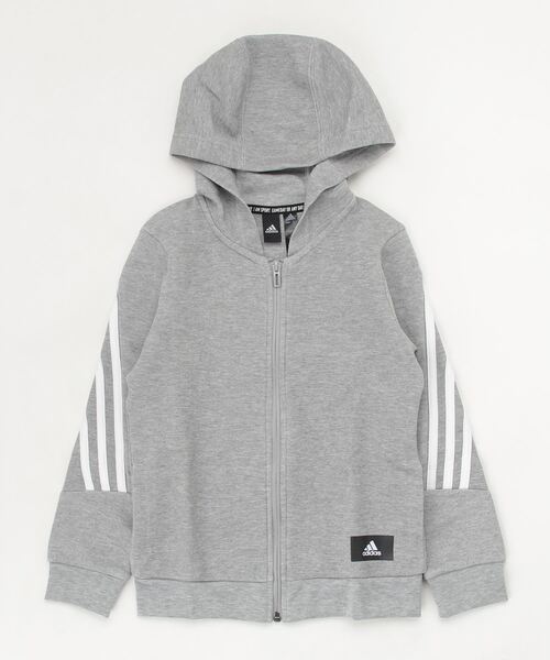 adidas（アディダス）の「adidas/アディダス キッズ パーカー TX023（パーカー・キッズ・グレー/ブラック・130cm/140cm/160cm/150cm）」の2枚目の写真