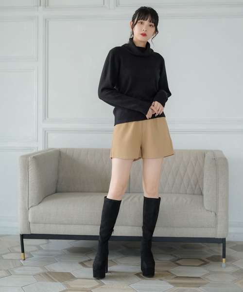 Newlyme（ニューリーミー）の「厚底ストレッチフィットロングブーツ（ブーツ・レディース・ブラック/ブラウン/クリアブラック/ホワイト・23cm/23.5cm/24cm/24.5cm/25cm/25㎝/22.5cm/23㎝/23.5㎝/24.0cm）」の14枚目の写真