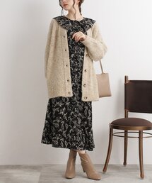 Cutie Blonde | 線画フラワー柄　セーラーカラーワンピース(ワンピース)