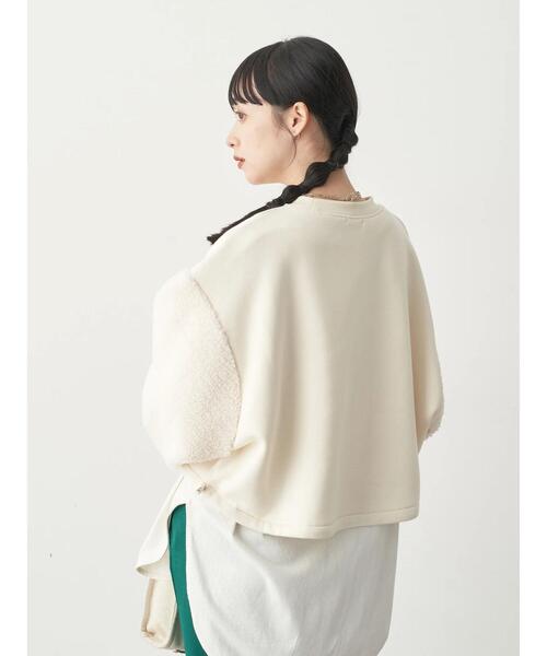 earth music&ecology（アースミュージックアンドエコロジー）の「ボアスリーブプルオーバー（スウェット・レディース・チャコールグレー/サックスブルー/アイボリー/オレンジ・FREE）」の19枚目の写真