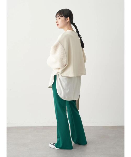 earth music&ecology（アースミュージックアンドエコロジー）の「ボアスリーブプルオーバー（スウェット・レディース・チャコールグレー/サックスブルー/アイボリー/オレンジ・FREE）」の22枚目の写真