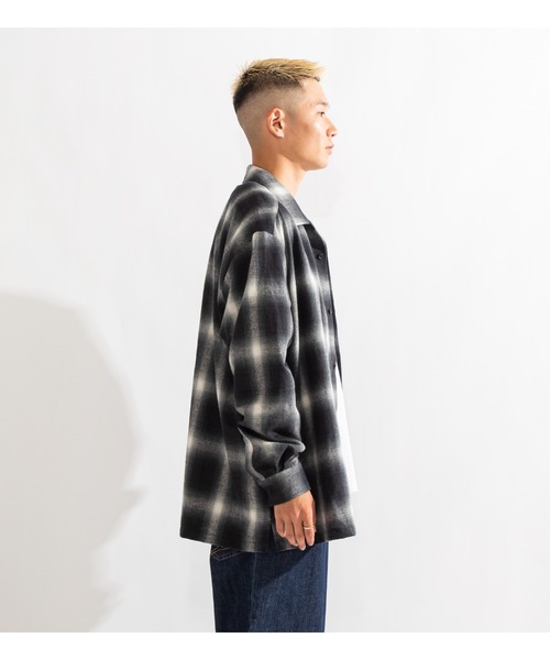 APPLEBUM(アップルバム)の「Ombre Check Oversize Shirt(シャツ/ブラウス・メンズ・ブラック/ネイビー/ブラウン・MEDIUM/X-LARGE/LARGE)」の6枚目の写真