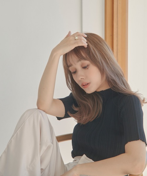 N WITH.（エヌウィズ）の「バックボタンランダムニット（ニット/セーター・レディース・モカ/ホワイト/ブルー/ブラック・FREE）」の9枚目の写真