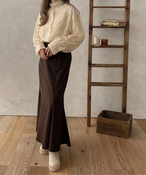 apres jour clair(アプレジュールクレア)の「【apres jour clair】レースバンドカラーシャツ【ZOZOTOWN限定アイテム】(シャツ/ブラウス・レディース・アイボリー/ブラック・X-LARGE/フリー)」の6枚目の写真