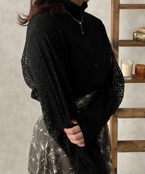 apres jour clair(アプレジュールクレア)の「【apres jour clair】レースバンドカラーシャツ【ZOZOTOWN限定アイテム】(シャツ/ブラウス・レディース・アイボリー/ブラック・X-LARGE/フリー)」の8枚目の写真