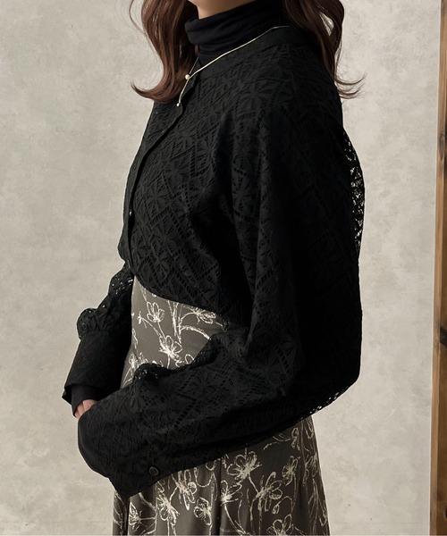 apres jour clair(アプレジュールクレア)の「【apres jour clair】レースバンドカラーシャツ【ZOZOTOWN限定アイテム】(シャツ/ブラウス・レディース・アイボリー/ブラック・X-LARGE/フリー)」の13枚目の写真